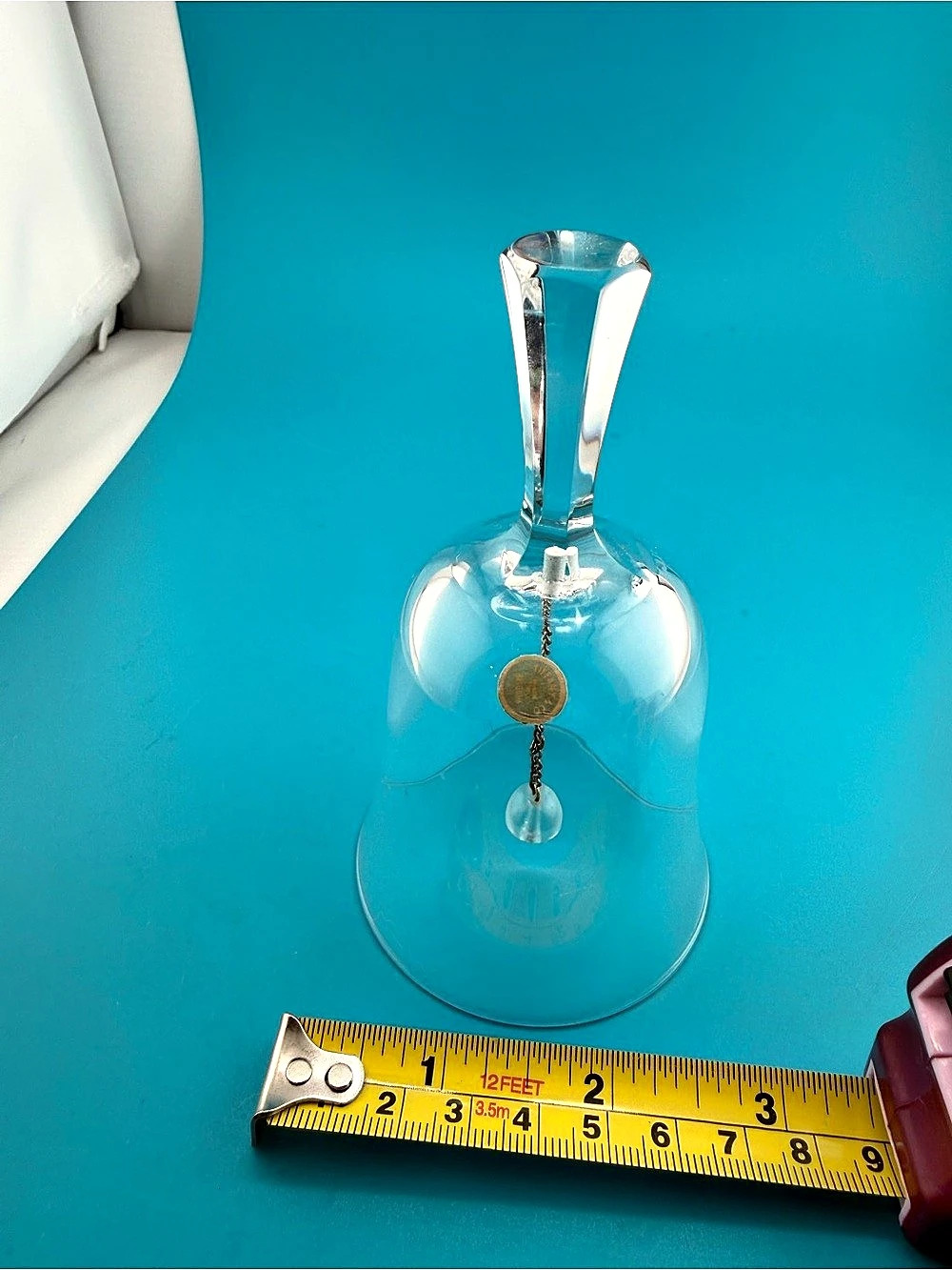 Tiffany & Co. Val Saint Lambert Signed Crystal Dinner Bell Made in Belgium
